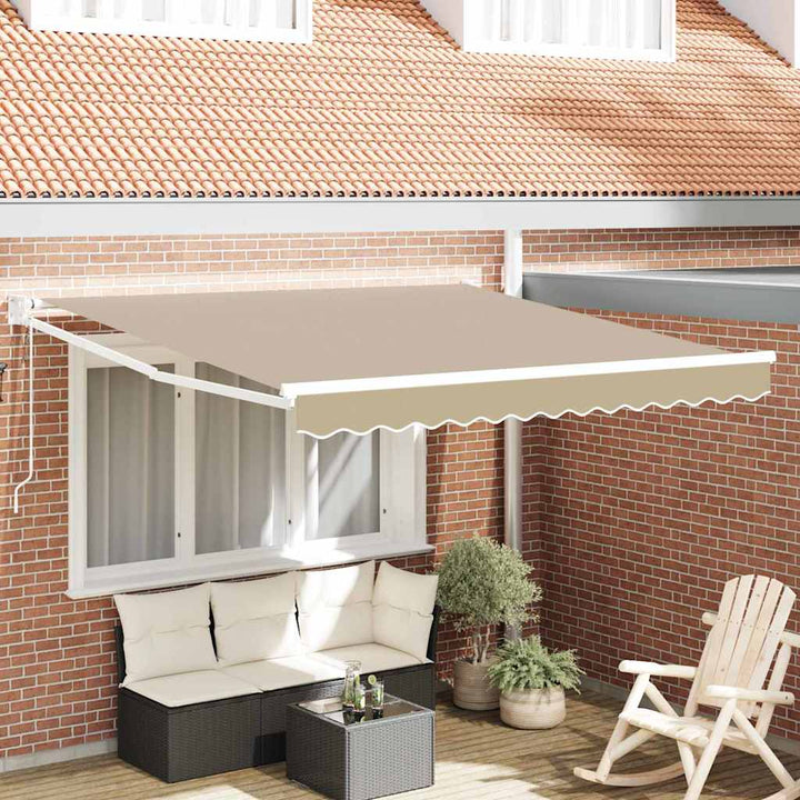 Udtrækkelig markise Beige 350 x 250 cm Polyester og metal