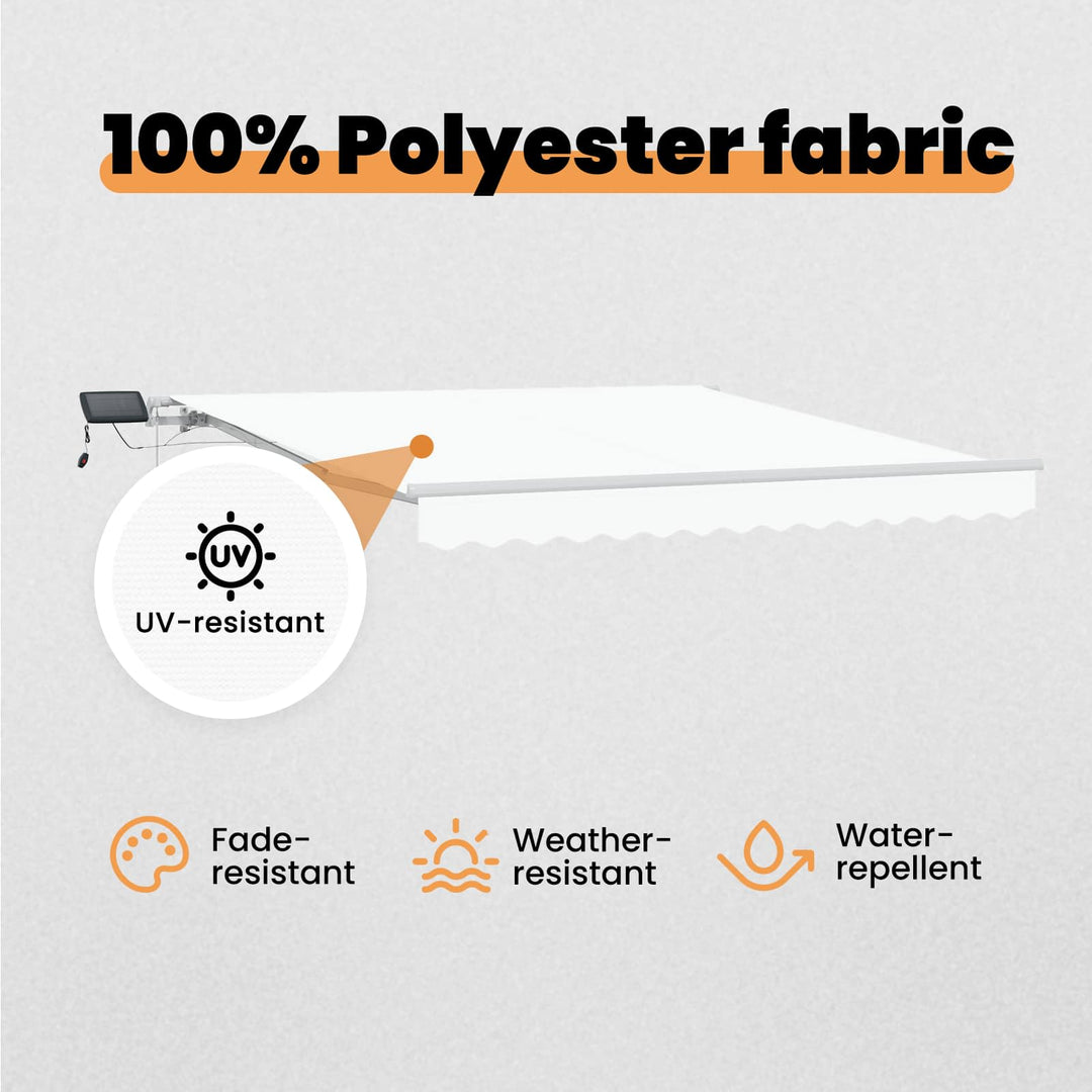 Udtrækkelig markise Hvid 350 x 250 cm Stof og aluminium