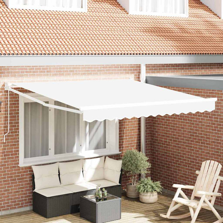 Udtrækkelig markise Hvid 350 x 250 cm