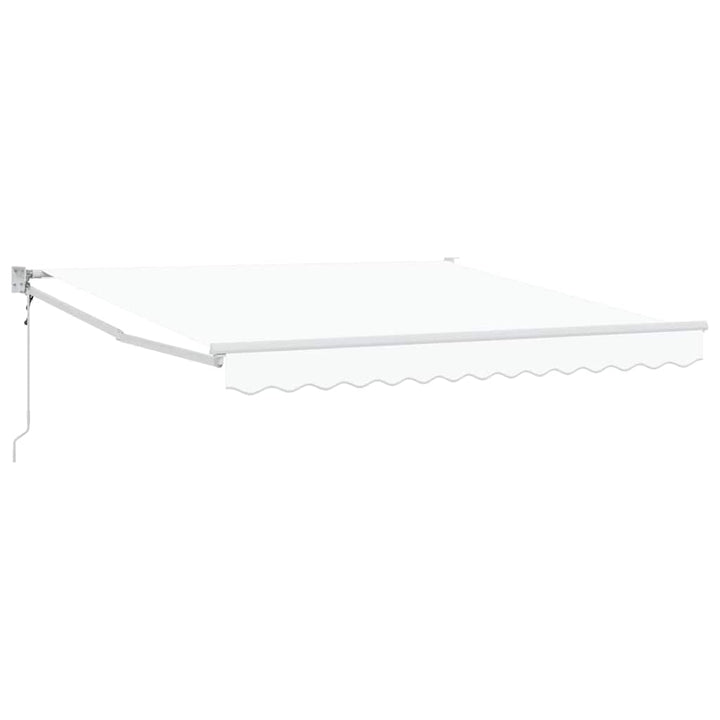 Udtrækkelig markise Hvid 350 x 250 cm Polyester og metal