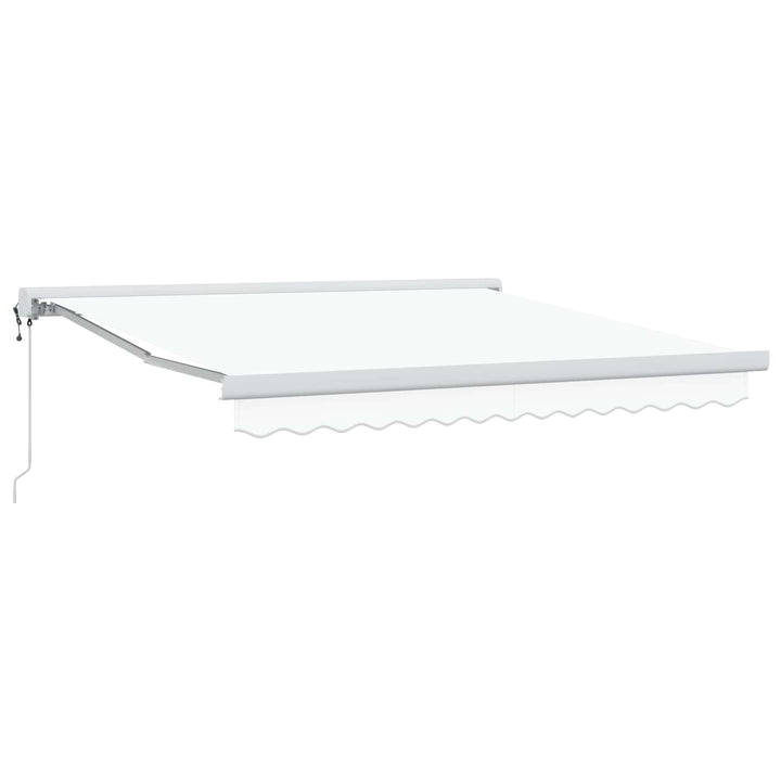 Udtrækkelig markise Hvid 350 x 250 x 165 cm Stof og Metal