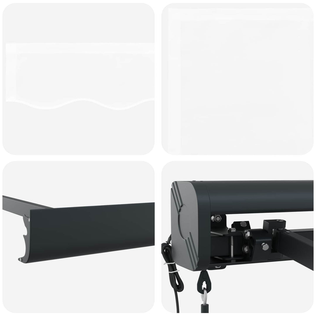 Udtrækkelig markise Hvid 350 x 250 x 165 cm Stof og Metal