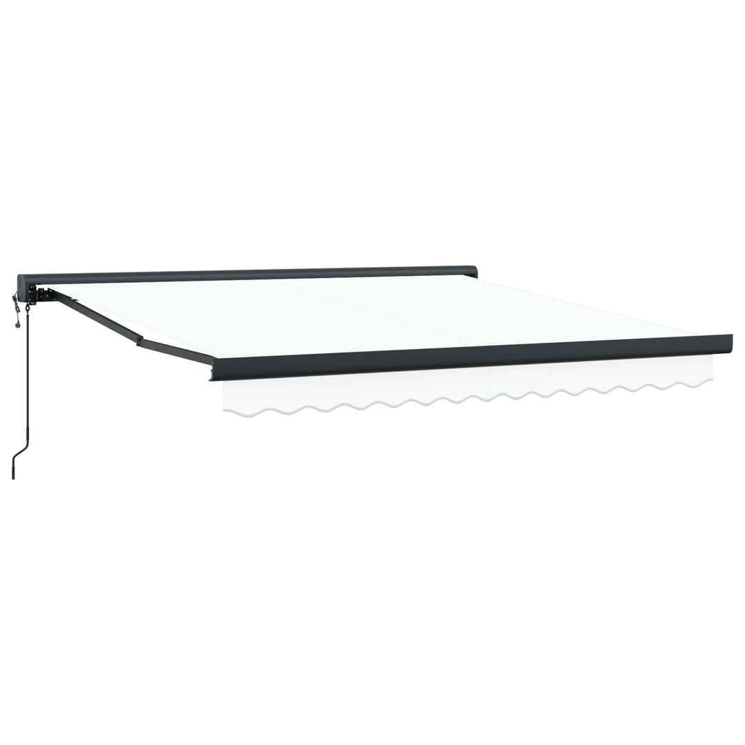 Udtrækkelig markise Hvid 350 x 250 x 165 cm Stof og Metal