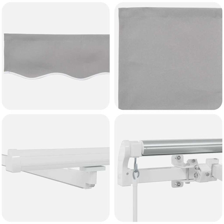 Udtrækkelig markise Lysegrå 350 x 250 cm Stof og aluminium