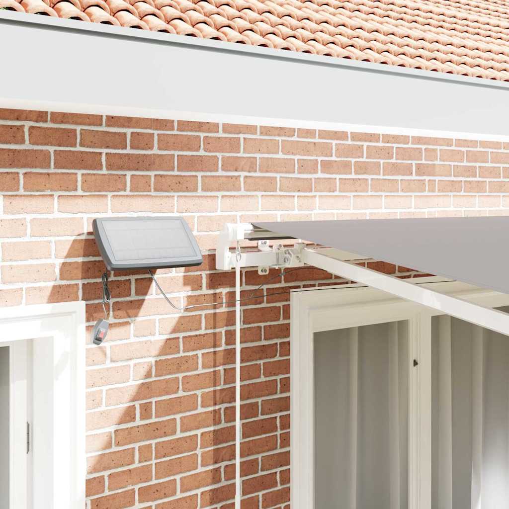 Udtrækkelig markise Lysegrå 350 x 250 cm Stof og aluminium