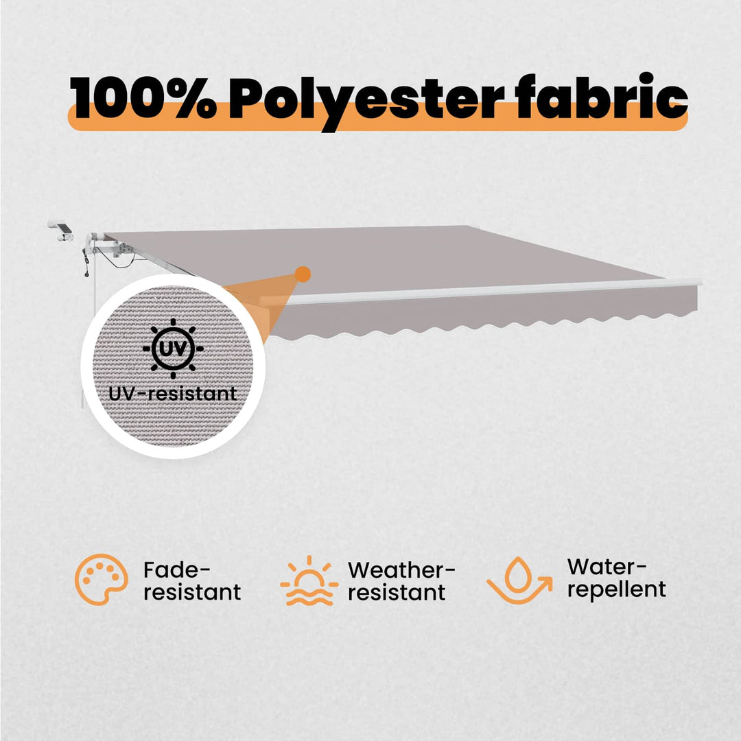 Udtrækkelig markise Lysegrå 350 x 250 cm Polyester