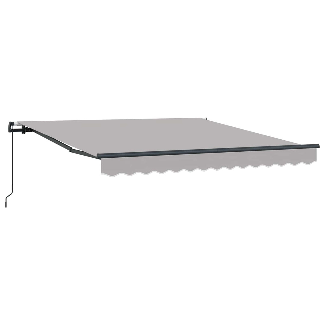 Udtrækkelig markise Lysegrå 350 x 250 cm Polyester og Aluminium