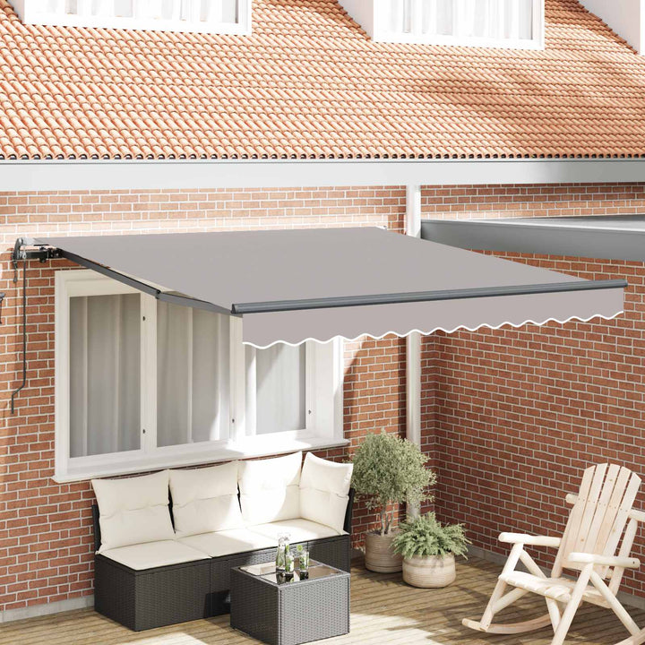 Udtrækkelig markise Lysegrå 350 x 250 cm Stof og aluminium