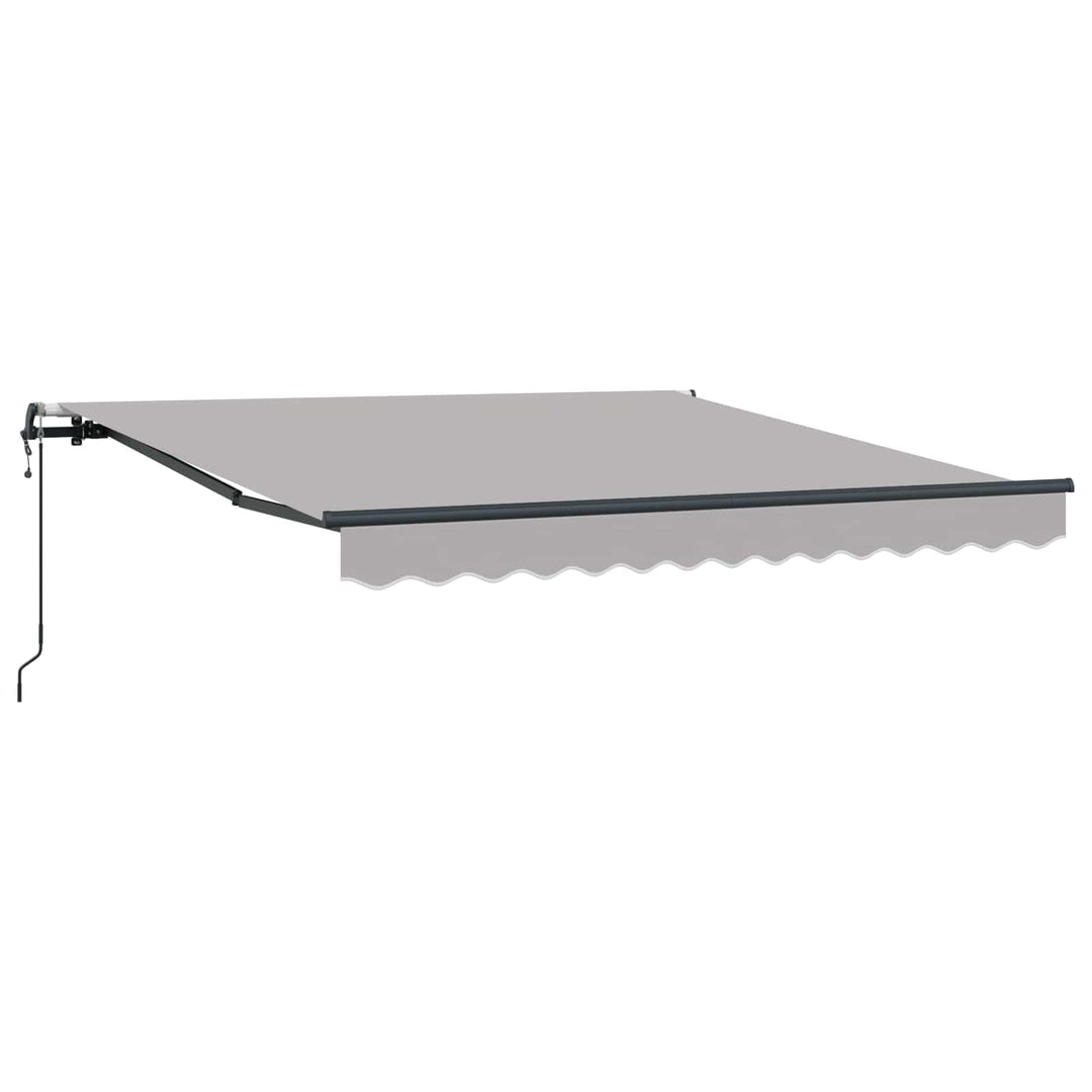 Udtrækkelig markise Lysegrå 350 x 250 cm Stof og aluminium
