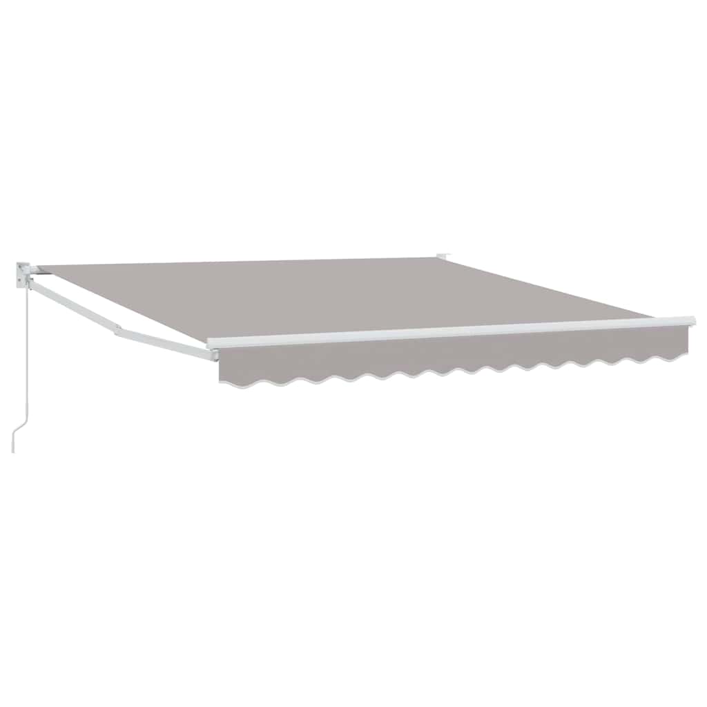 Udtrækkelig markise Lysegrå 350 x 250 cm Polyester og Aluminium