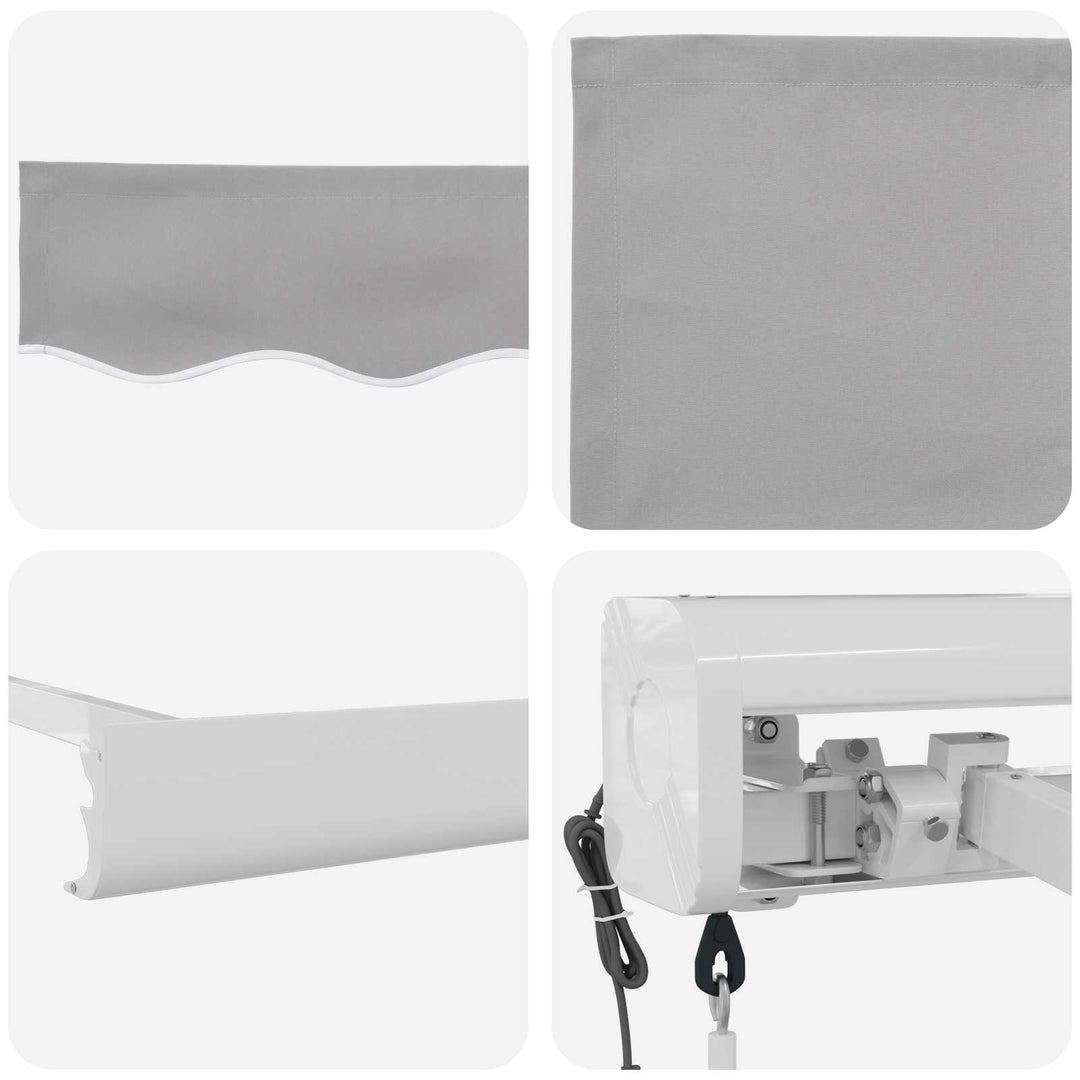 Udtrækkelig markise Lysegrå 350 x 250 x 165 cm Stof og Metal