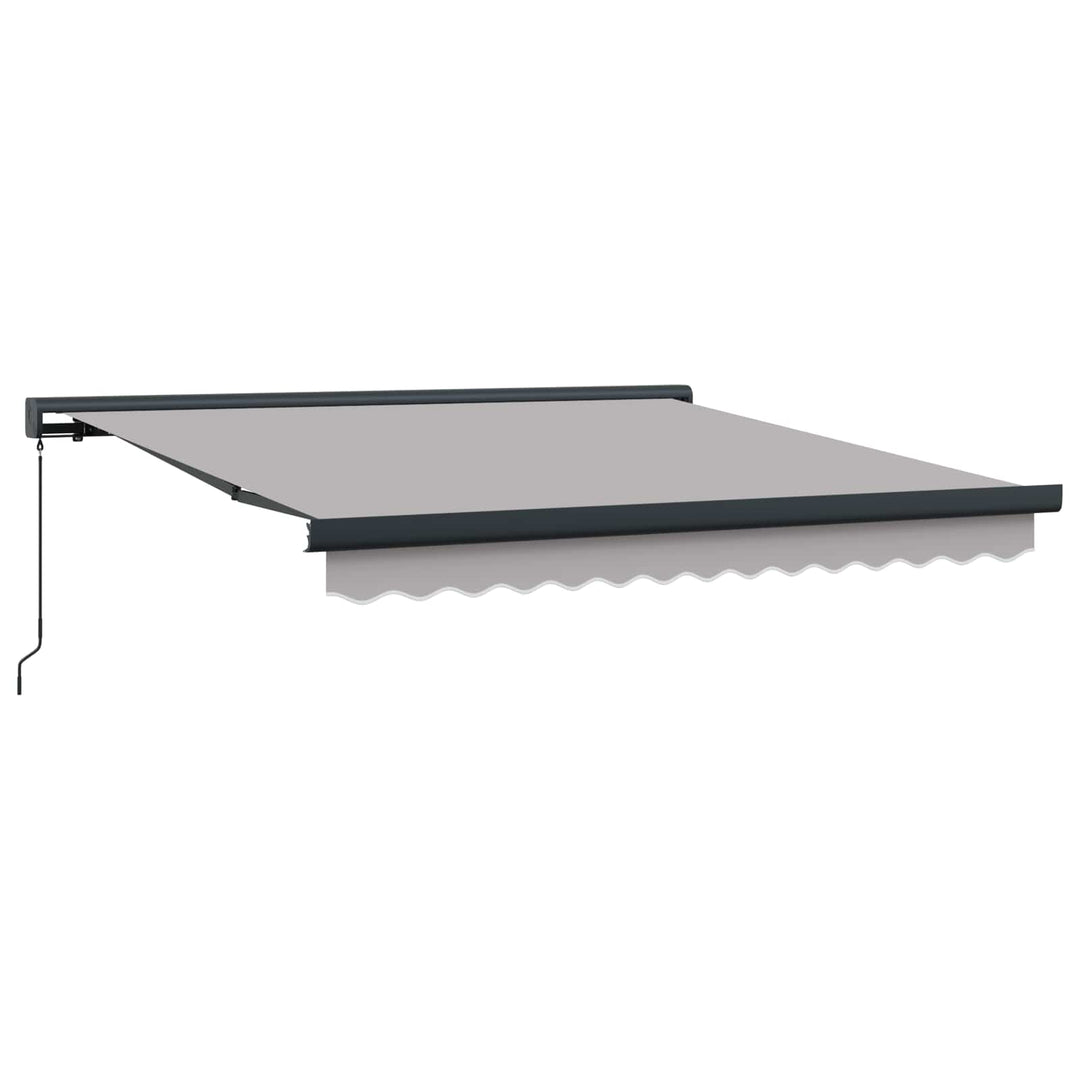 Udtrækkelig markise Lysegrå 350 x 250 cm Canvas og Aluminium