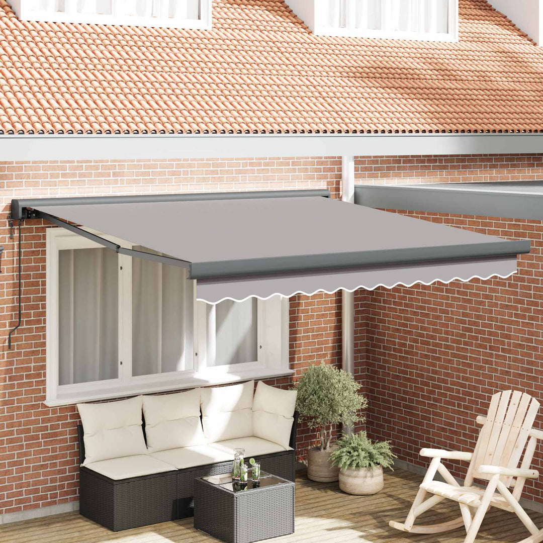 Udtrækkelig markise Lysegrå 350 x 250 x 165 cm Stof og Metal