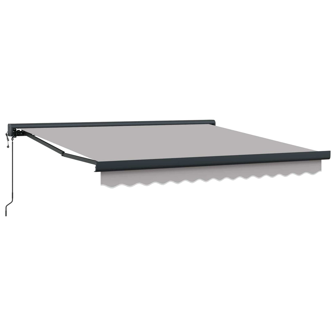 Udtrækkelig markise Lysegrå 350 x 250 x 165 cm Stof og Metal