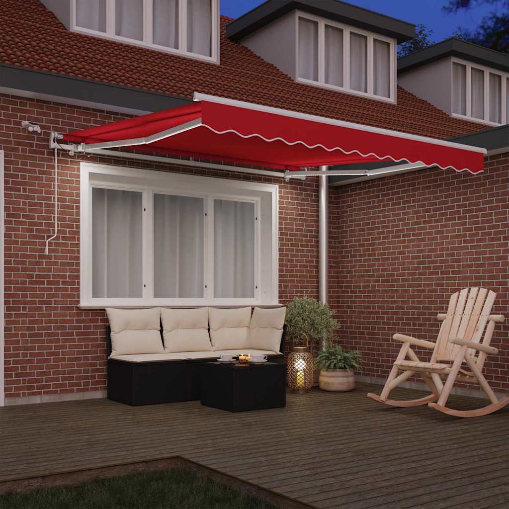 Udtrækkelig markise Rød 350 x 250 cm Polyester