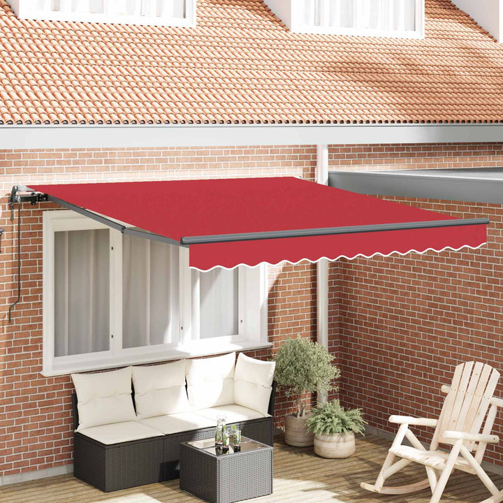 Udtrækkelig markise Rød 350 x 250 cm Stof og aluminium