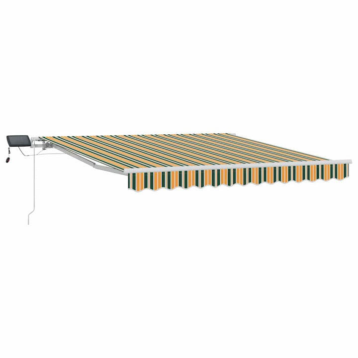 Udtrækkelig markise Grøn og gul 350 x 250 cm Stof og aluminium