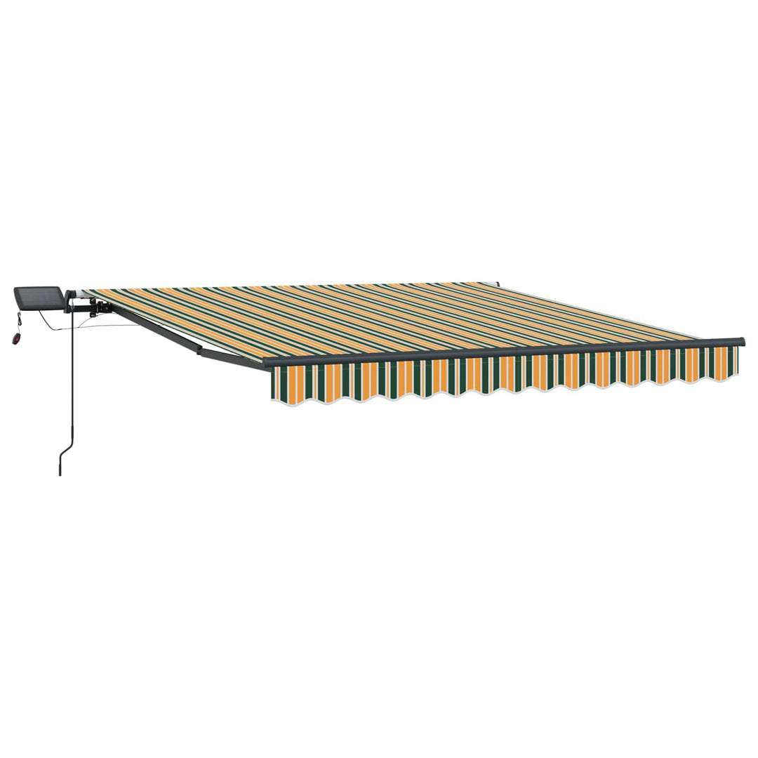 Udtrækkelig markise Grøn og gul 350 x 250 cm Stof og aluminium