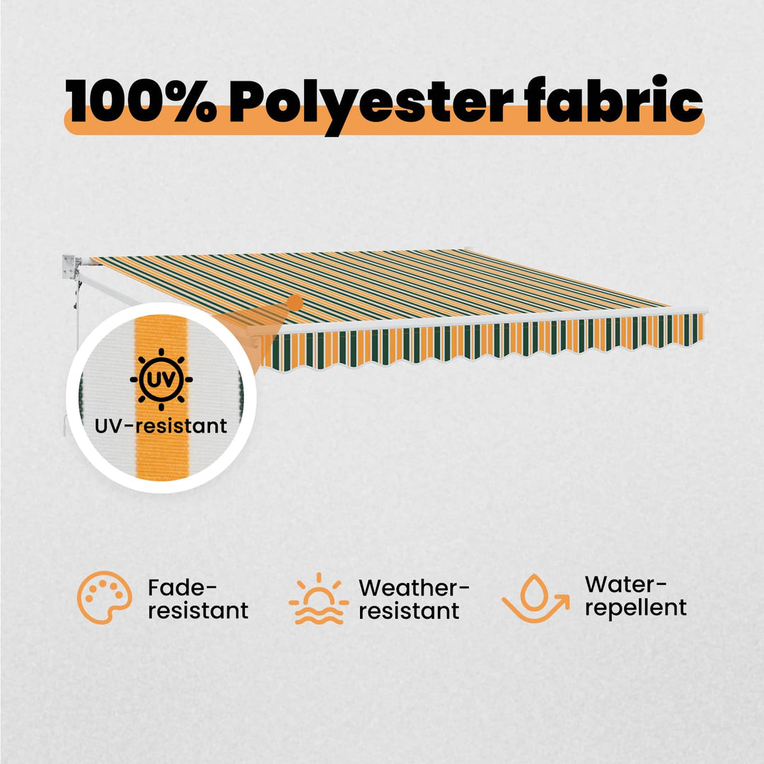 Markise Flerfarvet 350 x 250 cm Polyester og metal