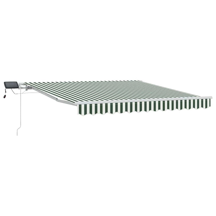 Udtrækkelig markise Grøn og Hvid 350 x 250 cm Stof og aluminium