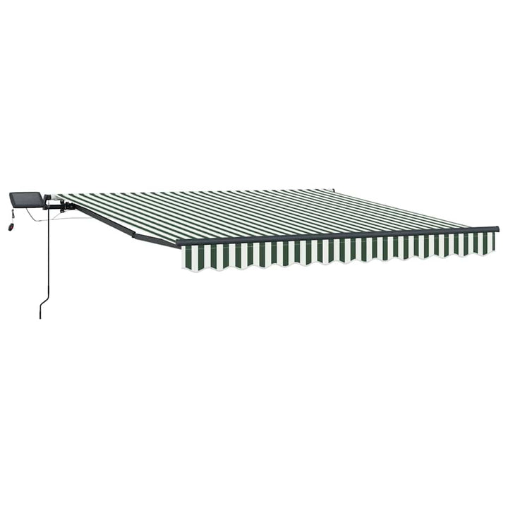 Udtrækkelig markise Grøn og Hvid 350 x 250 cm Stof og aluminium