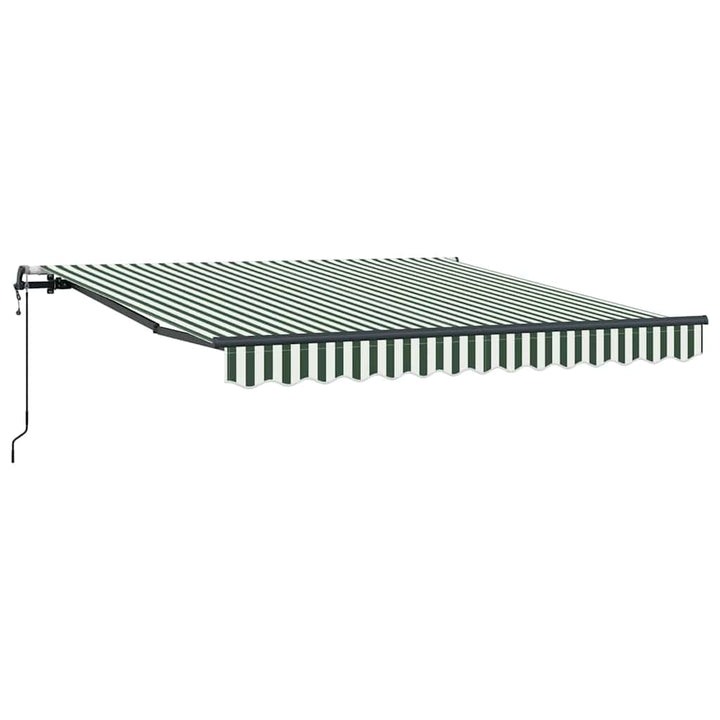 Udtrækkelig markise Grøn og Hvid 350 x 250 cm Stof og aluminium