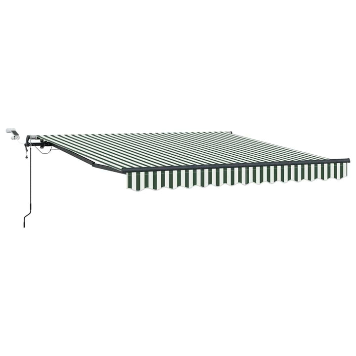 Udtrækkelig markise Grøn og Hvid 350 x 250 cm Polyester