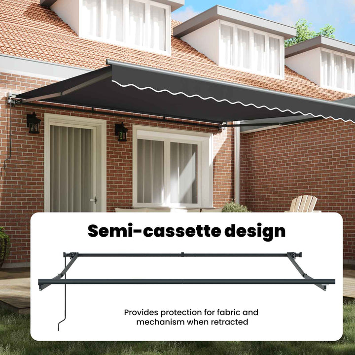 Markiseramme Antracit 400 × 300 cm Polyester med PU belægning