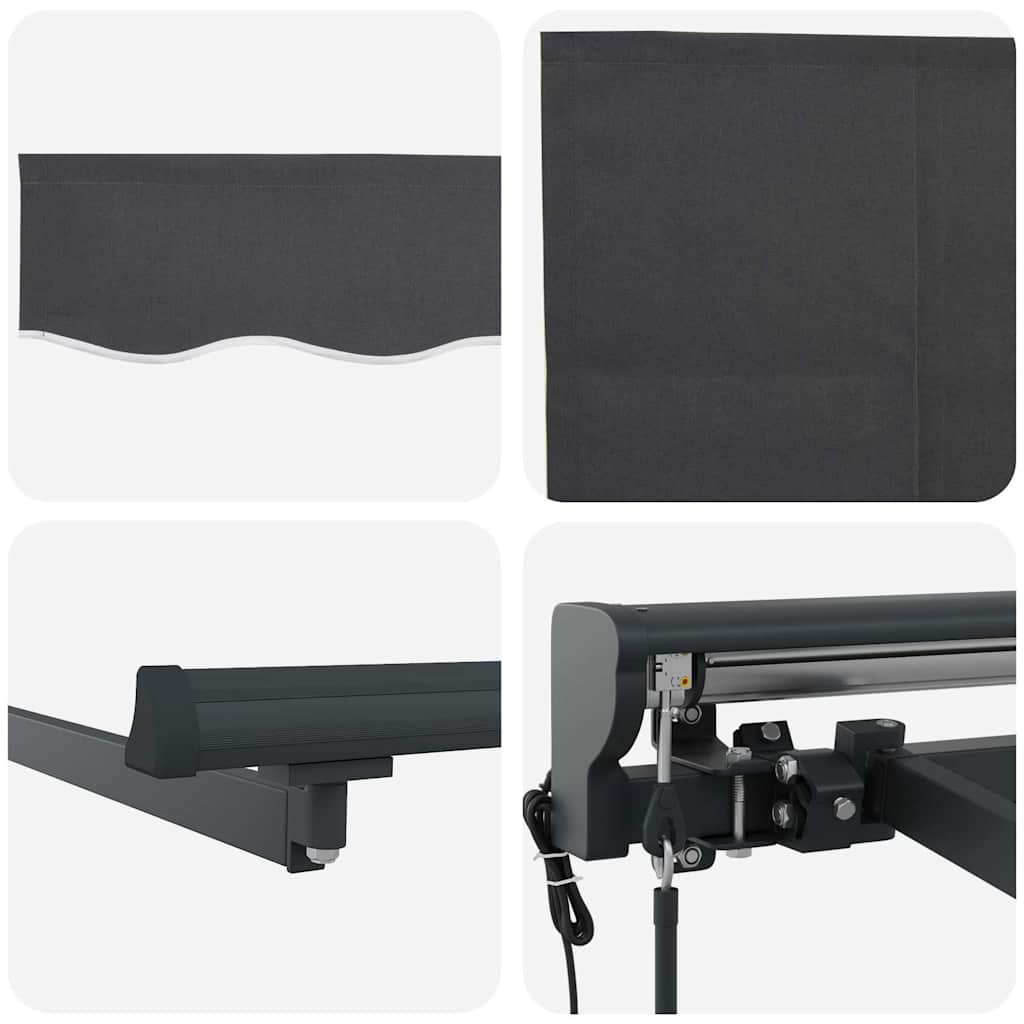 Utrækkelig Markise Antracit 400 × 300 cm Polyester og Aluminium