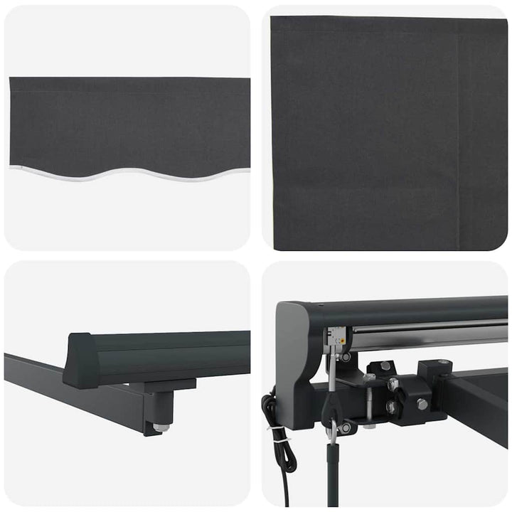 Utrækkelig Markise Antracit 400 × 300 cm Polyester og Aluminium