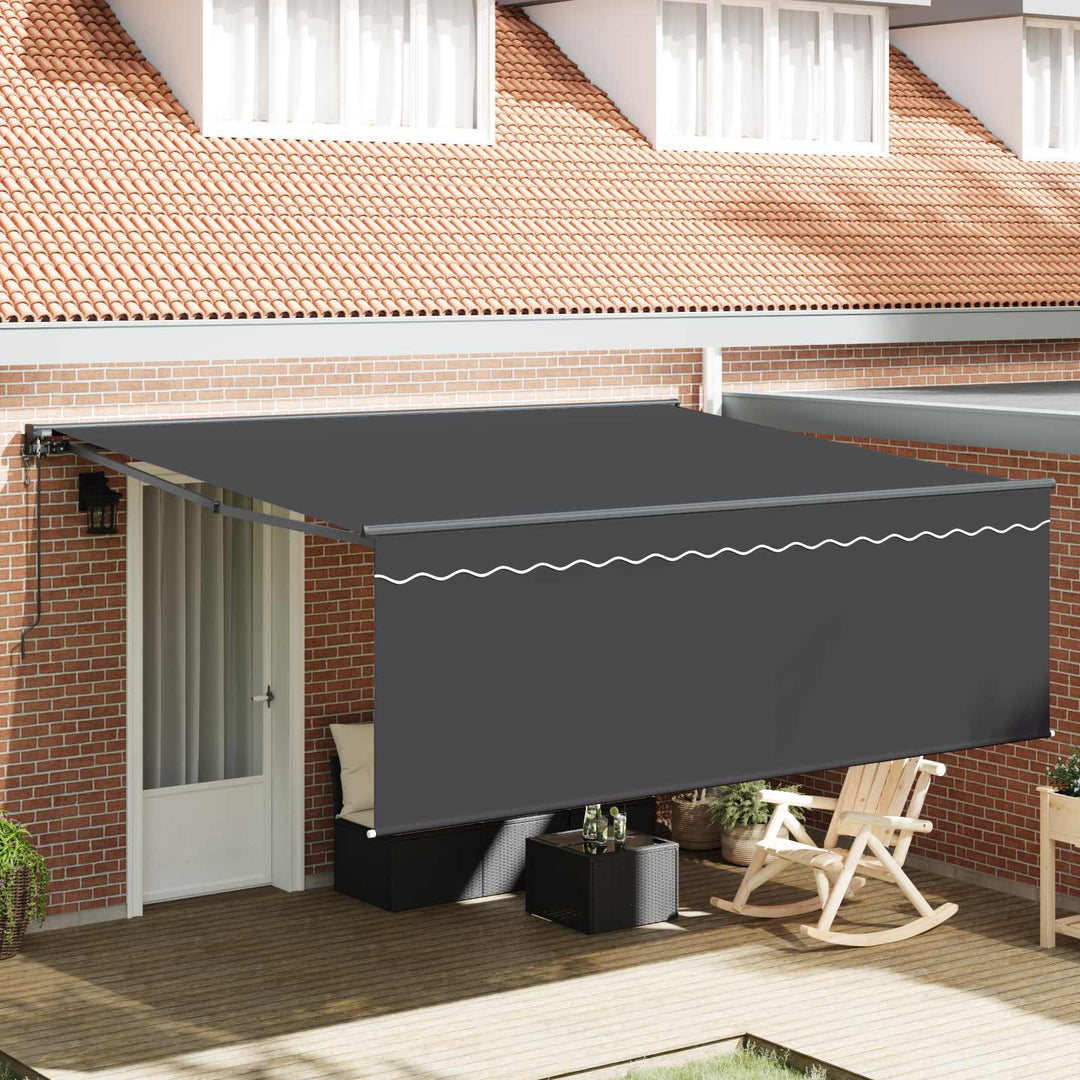 Utrækkelig Markise Antracit 400 × 300 cm Polyester og Aluminium