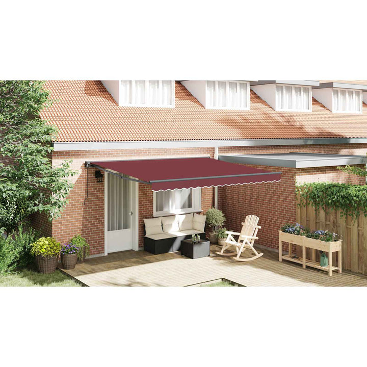 Markiseramme Bordeaux 400 × 300 cm Polyester med PU belægning