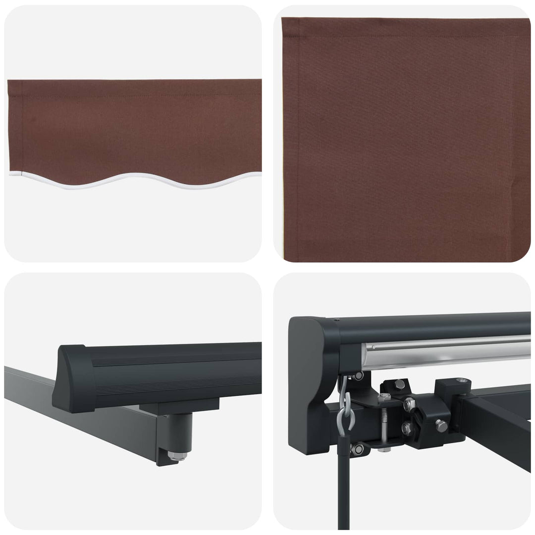 Markiseramme Brun 400 × 300 cm Polyester med PU belægning