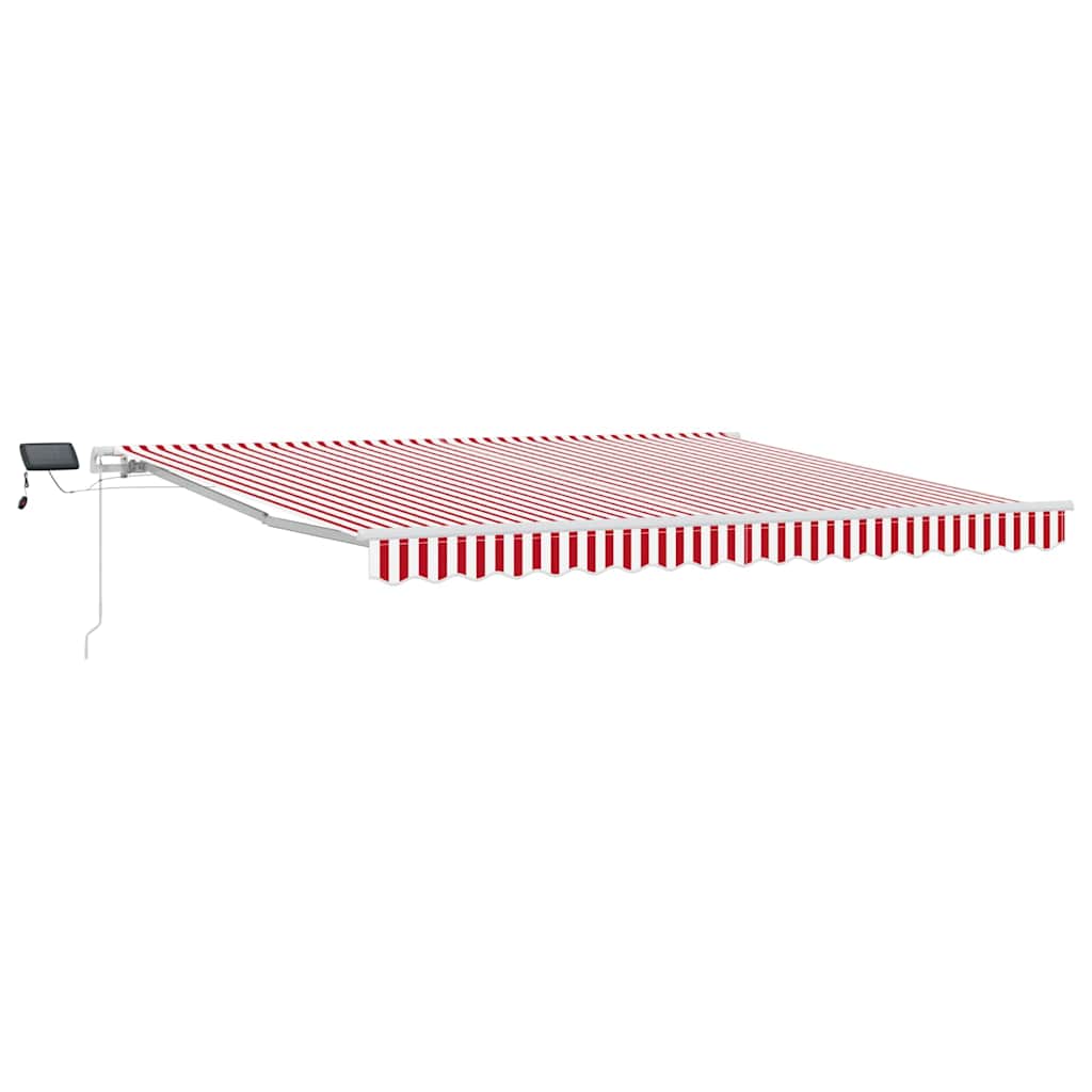 Utrækkelig Markise Rød og Hvid 400 × 300 cm Stof og stål