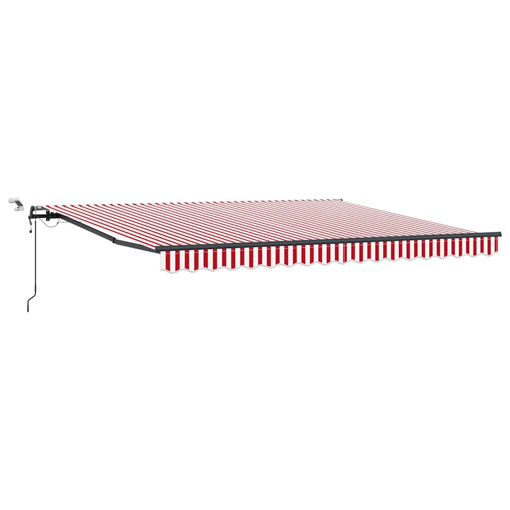 Markiseduge Rød og Hvid 400 × 300 cm Polyester