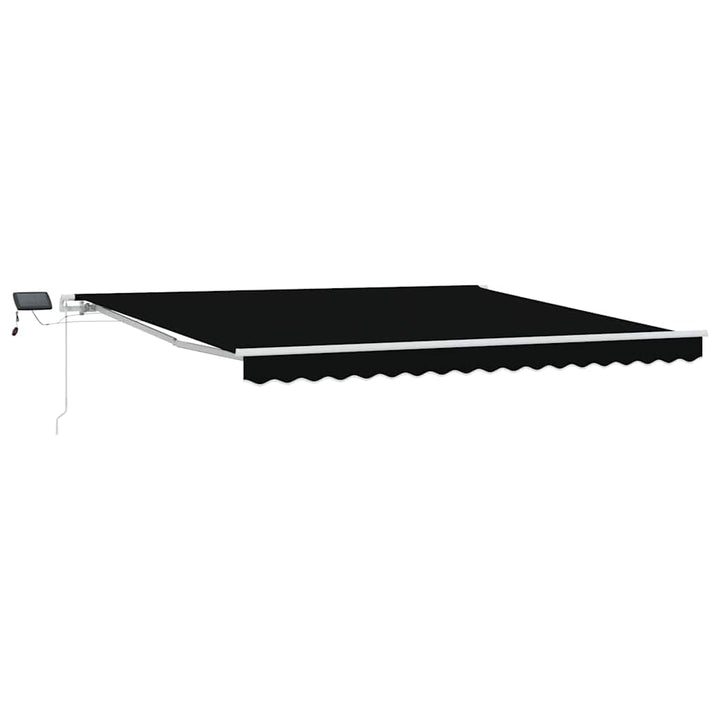 Udtrækkelig markise Sort 400 × 300 cm Stof og aluminium