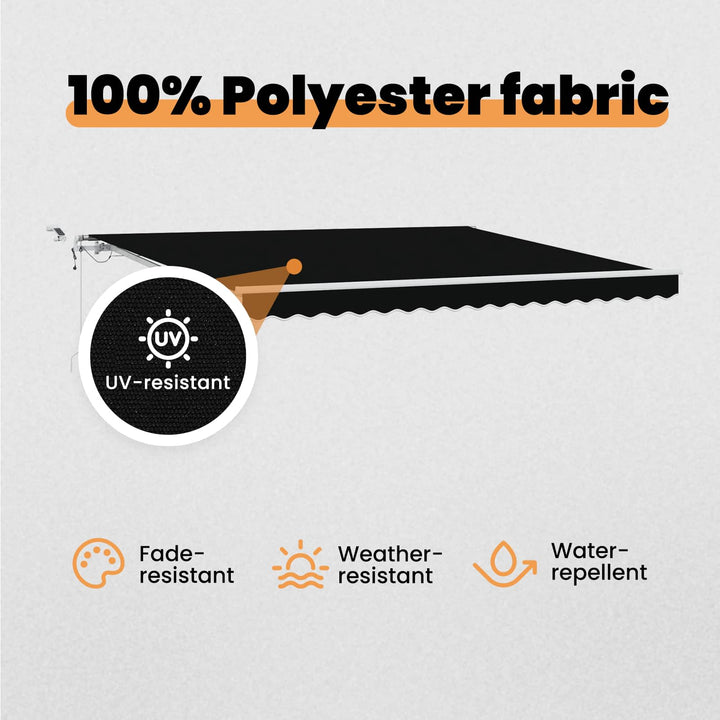 Udtrækkelig markise Sort 400 × 300 cm Polyester