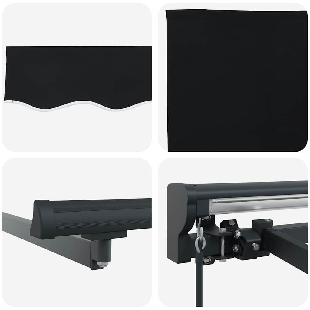 Markiseramme Sort 400 × 300 cm Polyester med PU belægning