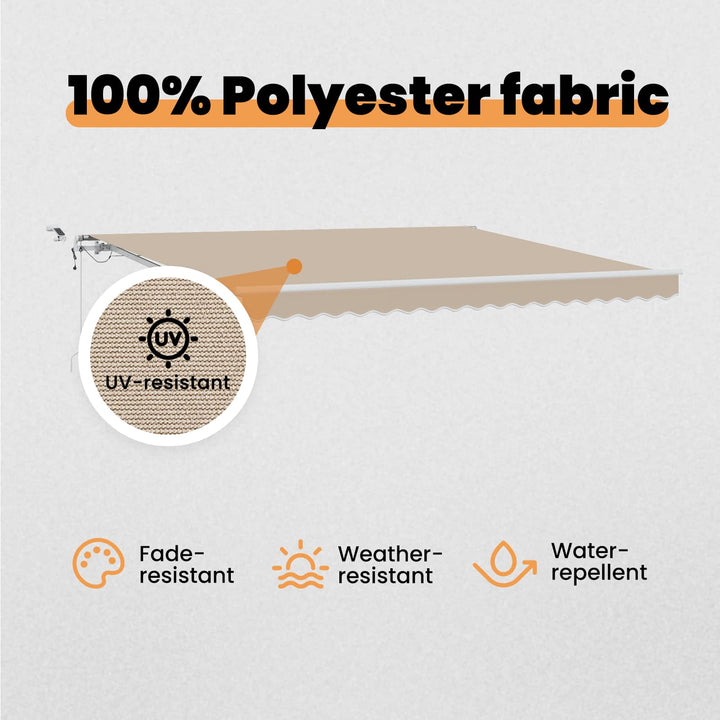 Udtrækkelig markise Beige 400 × 300 cm Polyester