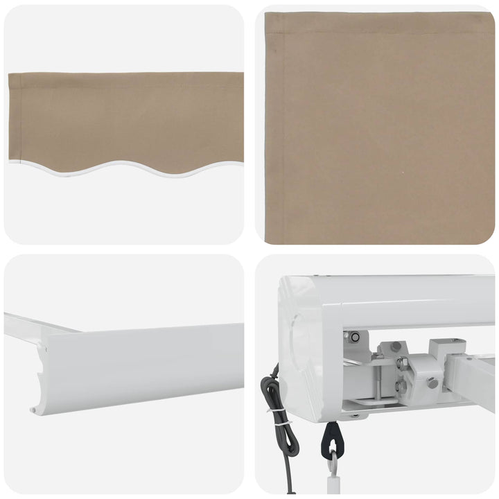 Udtrækkelig markise Beige 400 × 300 cm Stof og Metal
