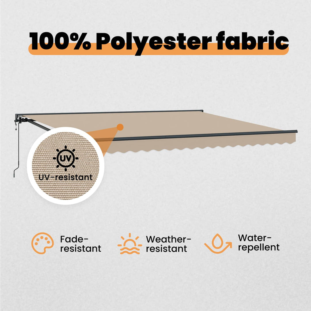 Markiseramme Beige 400 × 300 cm Polyester med PU belægning