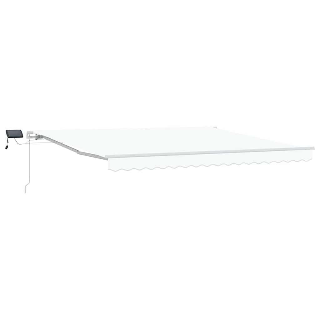 Udtrækkelig markise Hvid 400 × 300 cm Stof og aluminium
