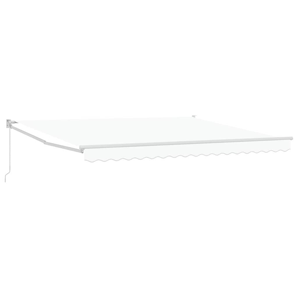 Utrækkelig Markise Hvid 400 × 300 cm Polyester og Aluminium