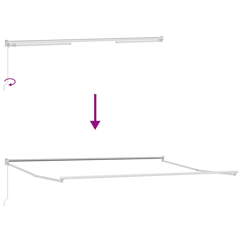 Utrækkelig Markise Hvid 400 × 300 cm Polyester og Aluminium