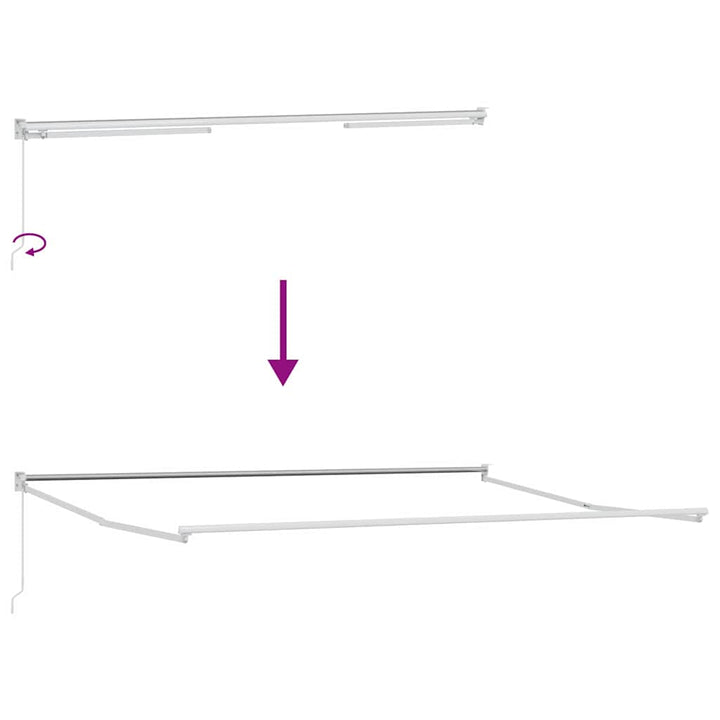 Utrækkelig Markise Hvid 400 × 300 cm Polyester og Aluminium