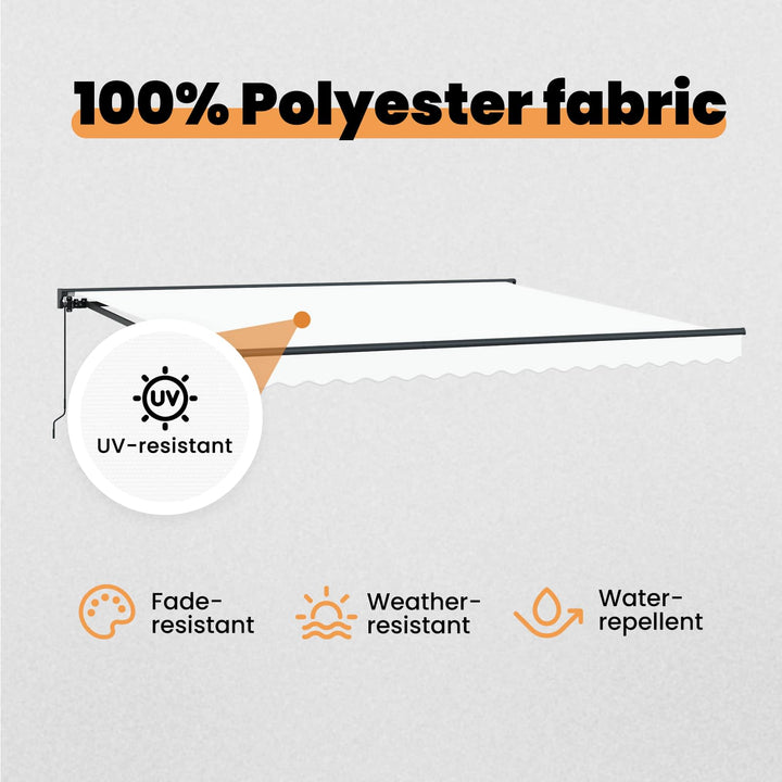 Markiseramme Hvid 400 × 300 cm Polyester med PU belægning