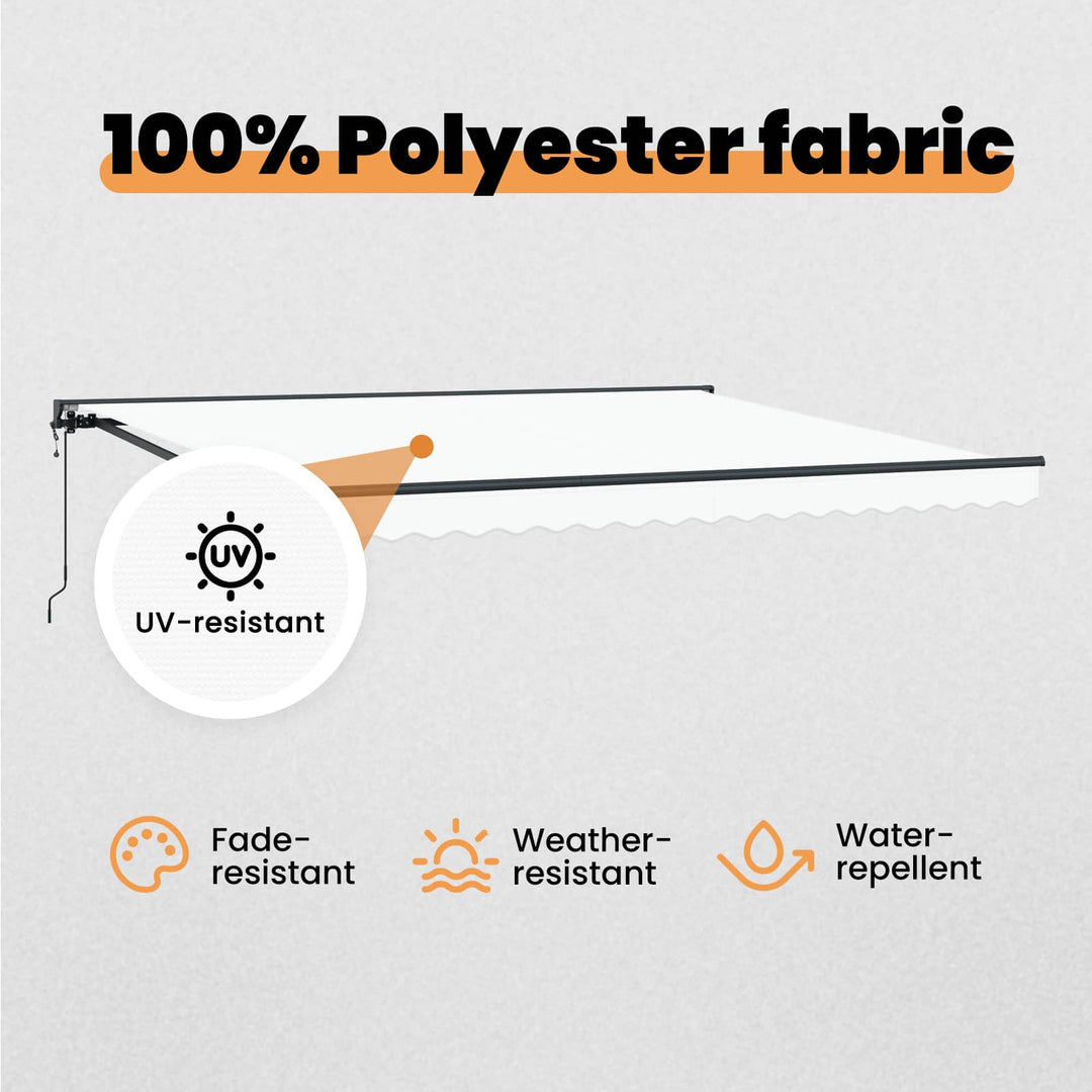Markiseramme Hvid 400 × 300 cm Polyester med PU belægning