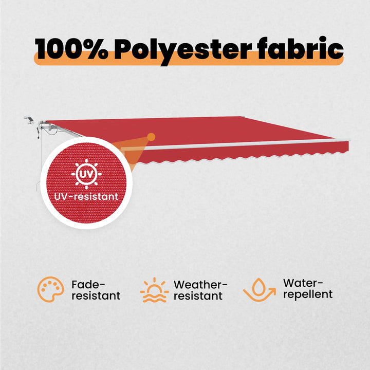 Udtrækkelig markise Rød 400 × 300 cm Polyester