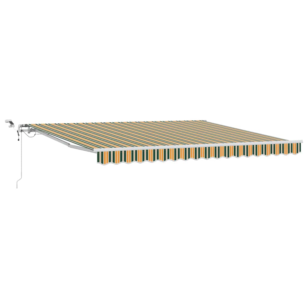 Utrækkelig Markise Grøn og Gul 400 × 300 cm Polyester og metal