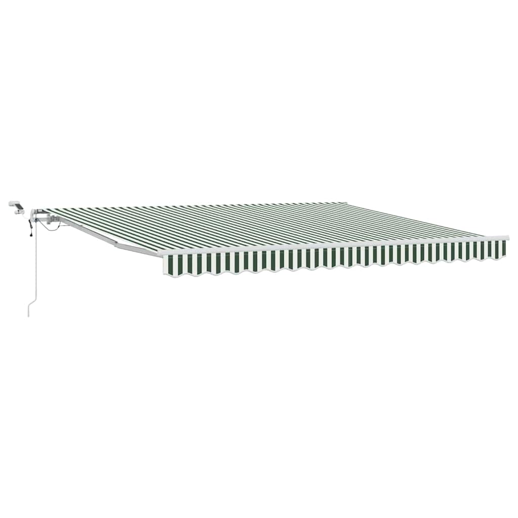 Markiseduge Grøn og Hvid 400 × 300 cm Polyester